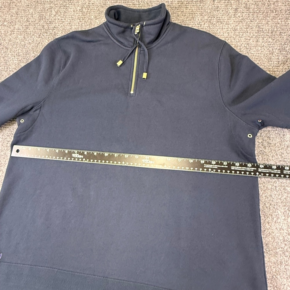 Lauren Jeans Co Ralph Lauren Quarter Zip Pullover Sweatshirt Navy Blue XL Cotton - Picture 16 of 16
